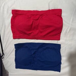 Women’s Red and Blue Strapless Bras